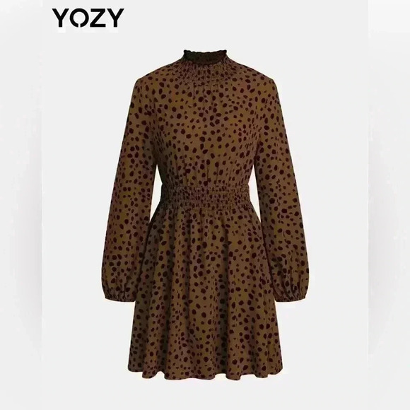 yozi Dresses & Skirts - Yozi brown and black dress in size Medium. 🐆 Very flattering!